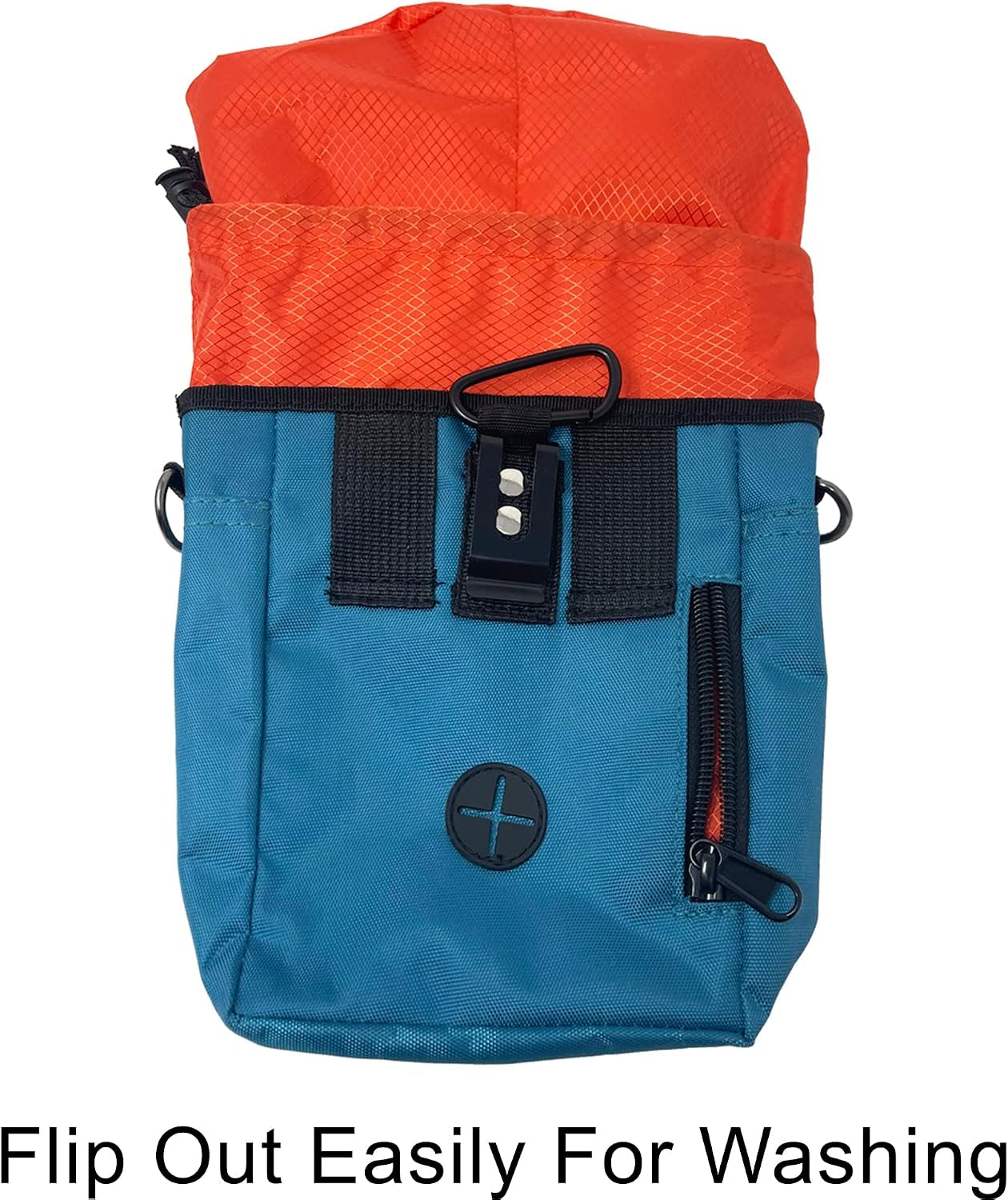 Dog Training Pouch with Training Clicker and Water Bowl - 5 Ways to Wear - Carry Toys, Treats for Positive Reinforcement - Built-In Poop Bag Dispenser (Teal)