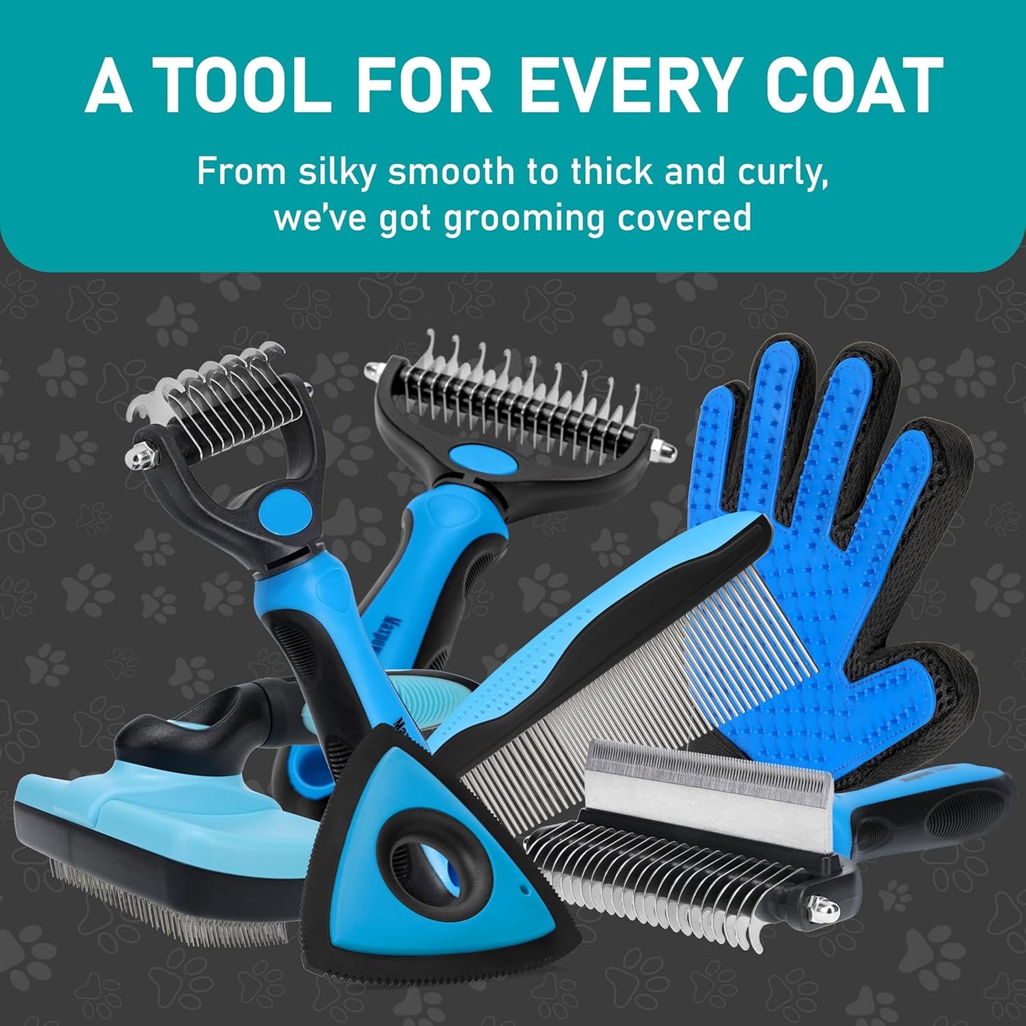 Pet Grooming Brush - Double Sided Shedding and Dematting Undercoat Rake Comb for Dogs and Cats,Extra Wide (C2 - Brush & Comb, Large)