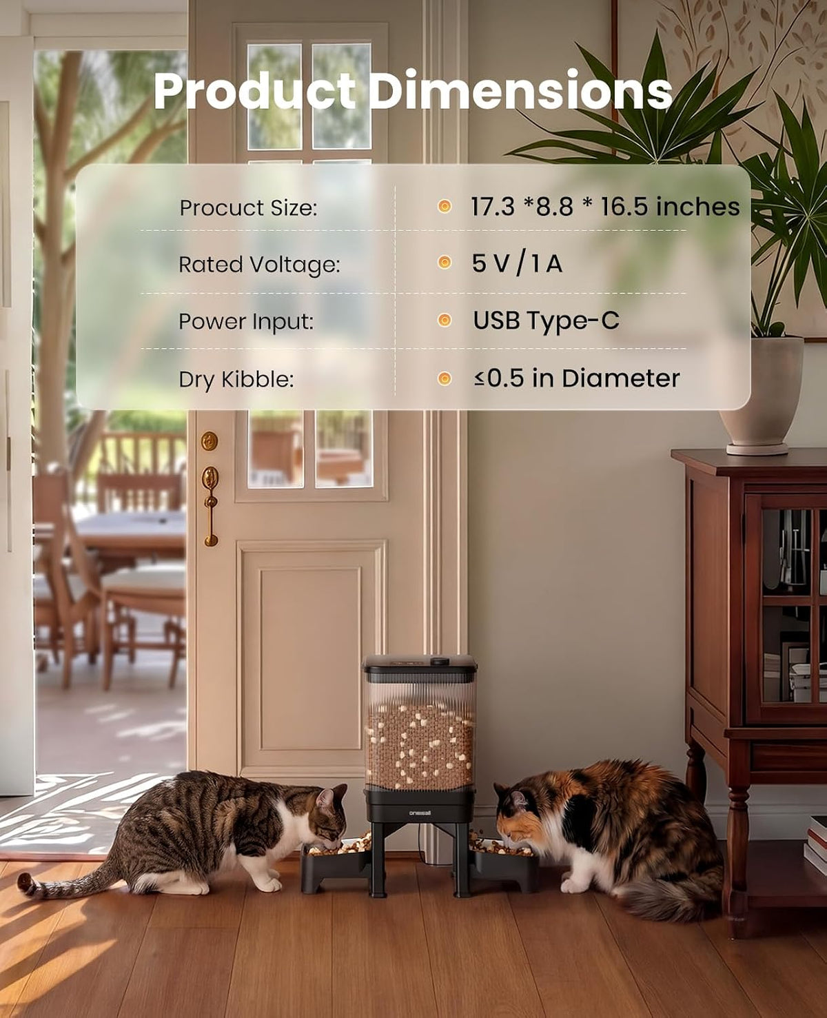 7L Automatic Cat Feeder for 2 Cats & 5L Automatic Cat Feeder for 2 Cats
