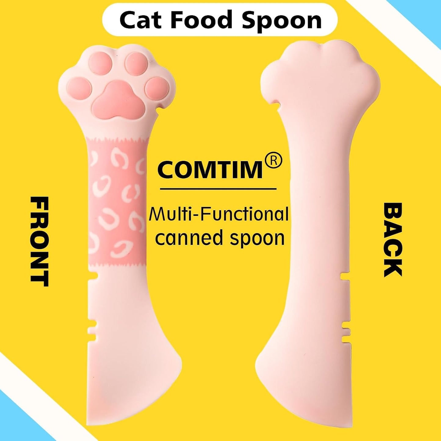 Small Cat Food Can Lids with Cat Food Spoon Set, Silicone Cat Food Can Covers Lids for 3 Oz Cans, Cat Can Opener Spatula Cat Spoon for Wet Food