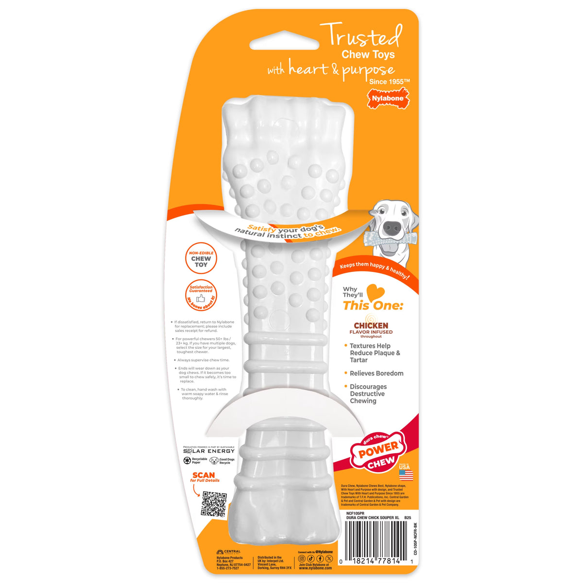 Power Chew Textured Knuckle Bone Dog Toy, Dog Chew Toy, Chicken Flavor, X-Large, 1 Count