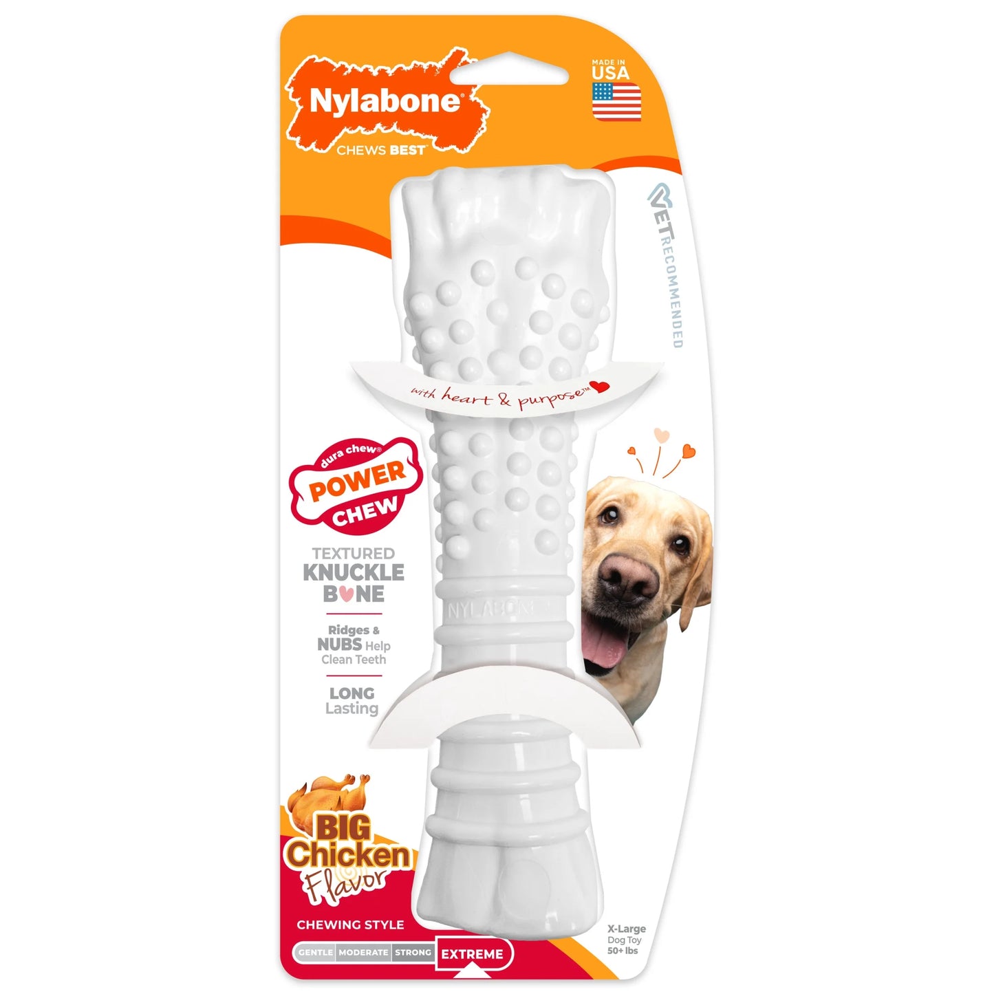 Power Chew Textured Knuckle Bone Dog Toy, Dog Chew Toy, Chicken Flavor, X-Large, 1 Count