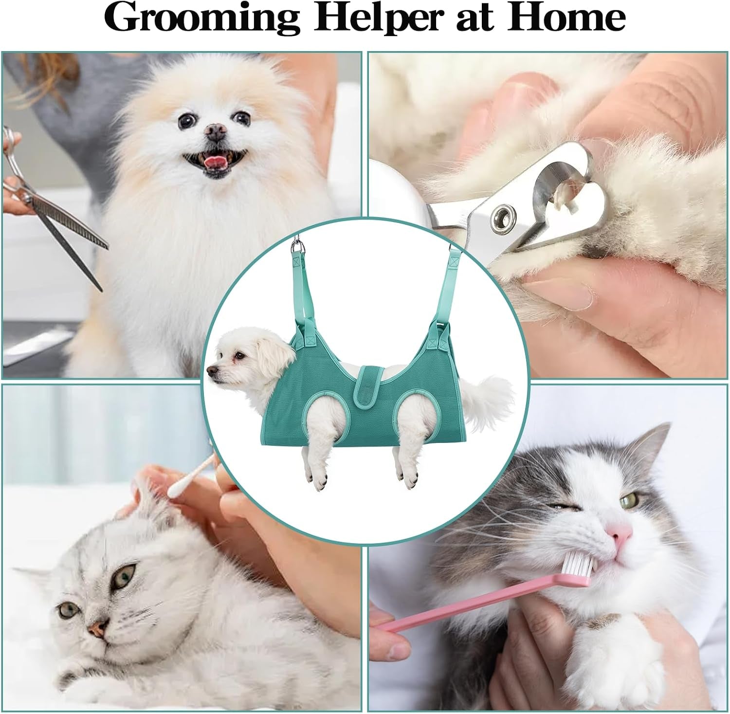 Dog Grooming Hammock for Small Dogs & Cats, Pet Nail Sling Harness
