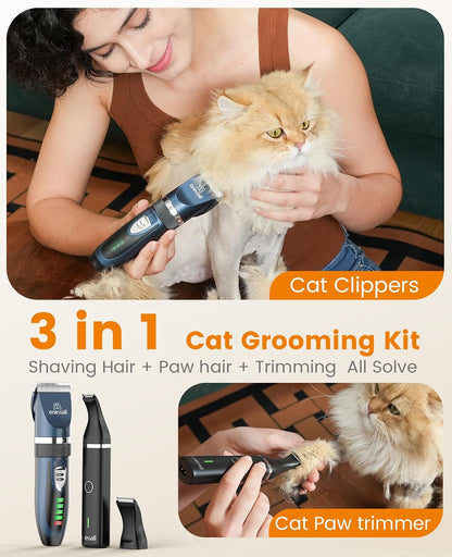Cat Clippers and Paw Trimmer 3 in 1 Cat Grooming Kit