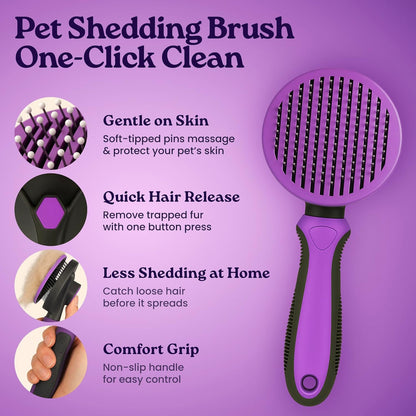Cat Grooming Kit 6 in 1, Include: Nail Clipper, Brush for Shedding, Wand Toy, Interactive Ball Toy, Bath Brush, Ear Cleaner Finger Wipes (30Ct.), Cat Grooming Supplies, Kitten Supplies