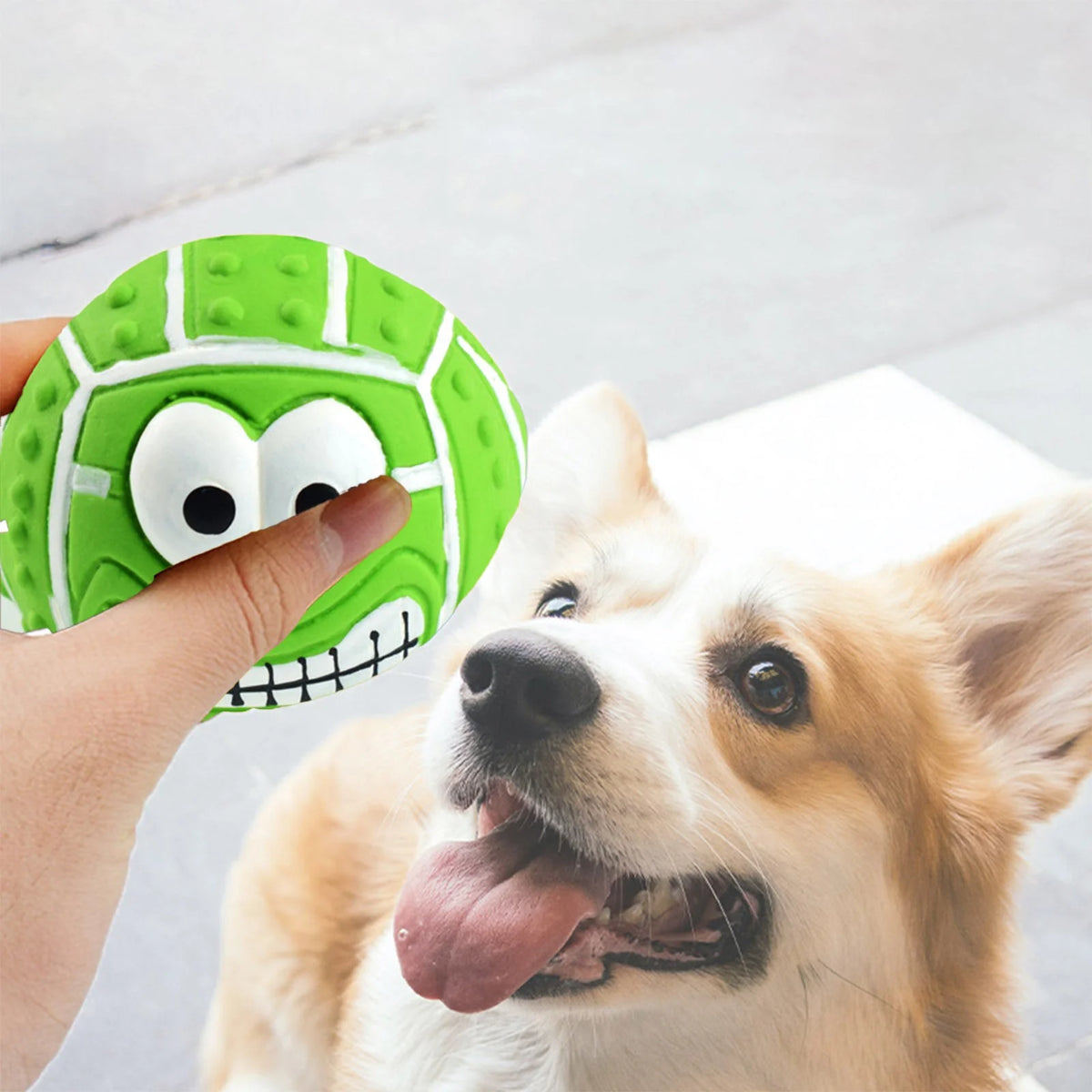 Rubber , Tennis  Soft Dog Balls for Aggressive Chewers, Tough Durable Dogs Toys, Interactive Play Squeaky Dog Toy for Small Dogs