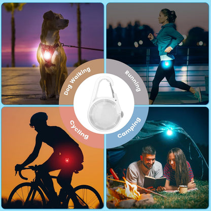 2Pack Dog Lights for Night Walking Dog Collar Light Clip on Glow in the Dark with 4Modes & RGB Color for Camping