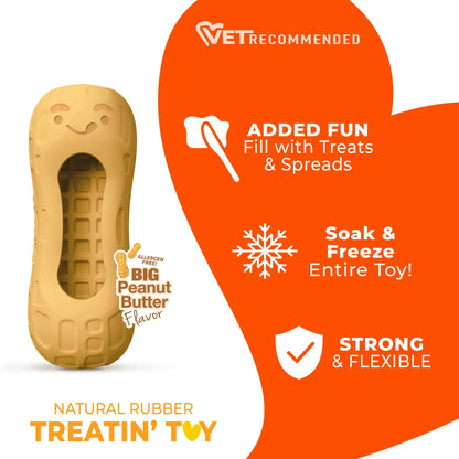 Strong Chew Fillable Peanut Dog Treat Toy, Dog Toy, Peanut Butter Flavor, Medium
