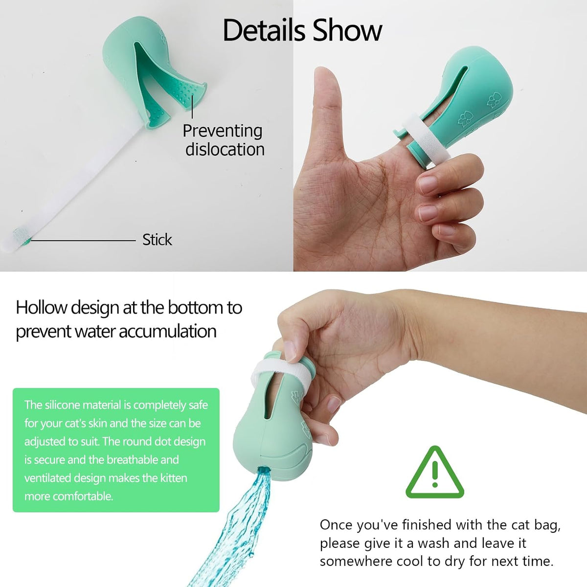 4 Pcs Anti-Scratch Silicone Cat Shoes and Cat Grooming Mesh Bag, Cat Claw Covers, Adjustable Multifunctional Anti-Bite Shower Net Bag for Nail Trimming Bathing Home Pet Hospital Barbering