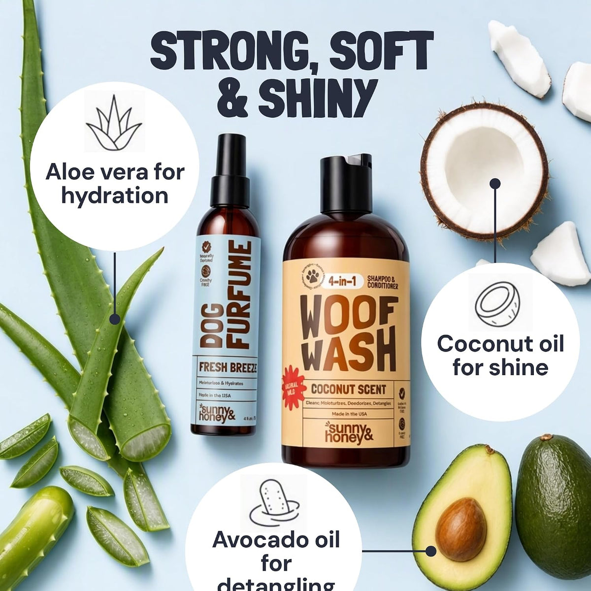 Detangling Dog Shampoo and Conditioner Set