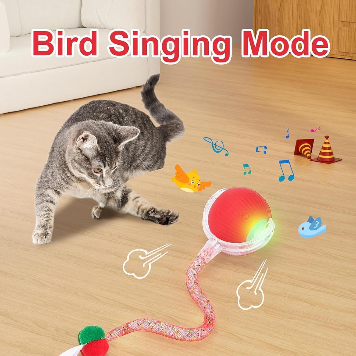 Speed 2.0 Tail Interactive Cat Toys for Indoor Cats, Moving Cat Toy