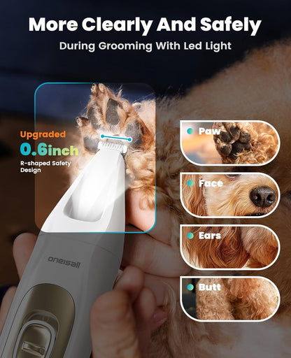 Quiet 4-In-1 Dog Grooming Kit with LED Light