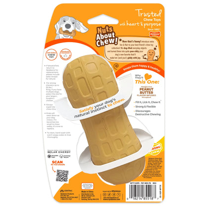Strong Chew Fillable Peanut Dog Treat Toy, Dog Toy, Peanut Butter Flavor, Medium
