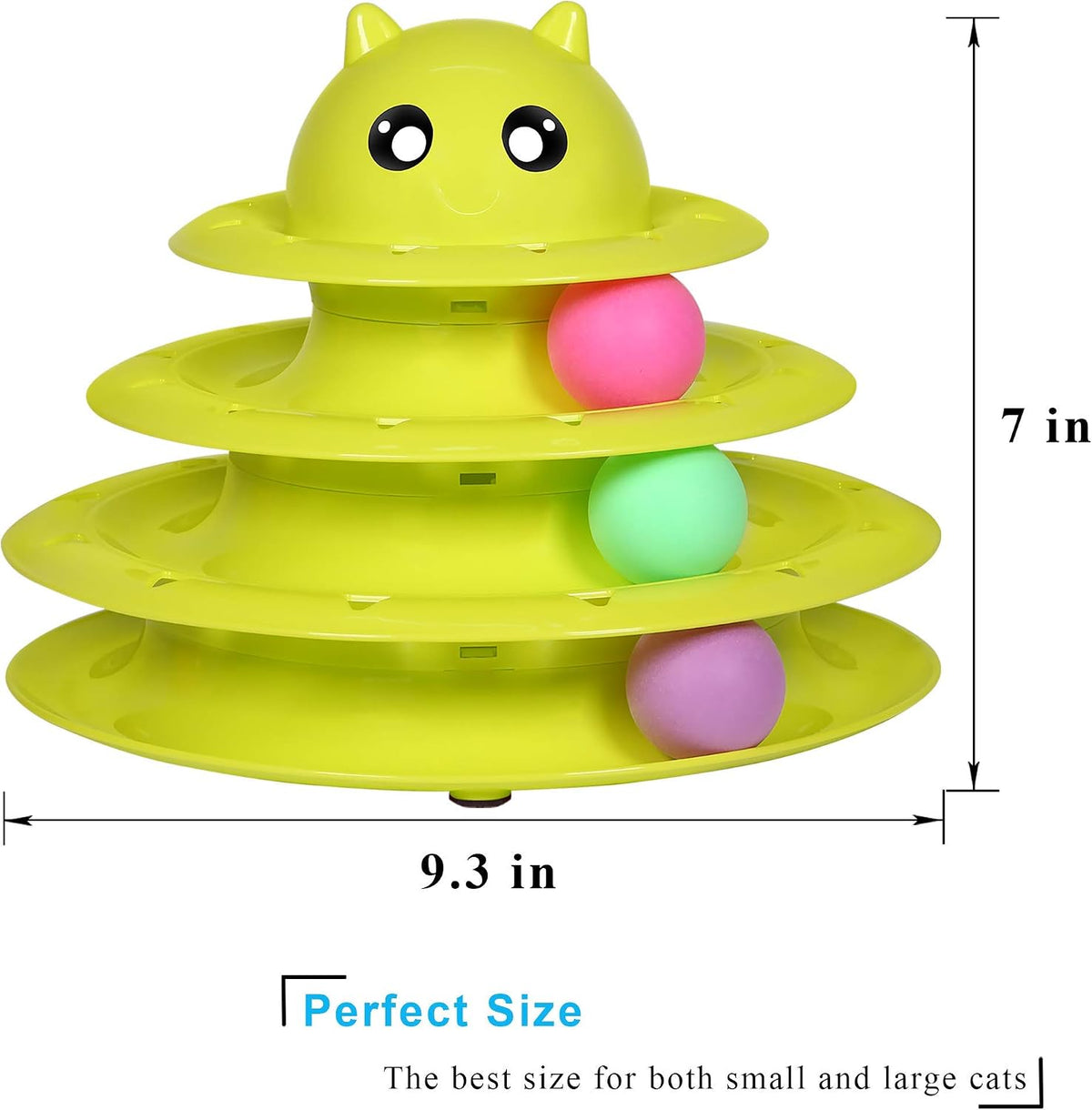 Cat Toy Roller 3-Level Turntable Cat Toys with Six Colorful Balls