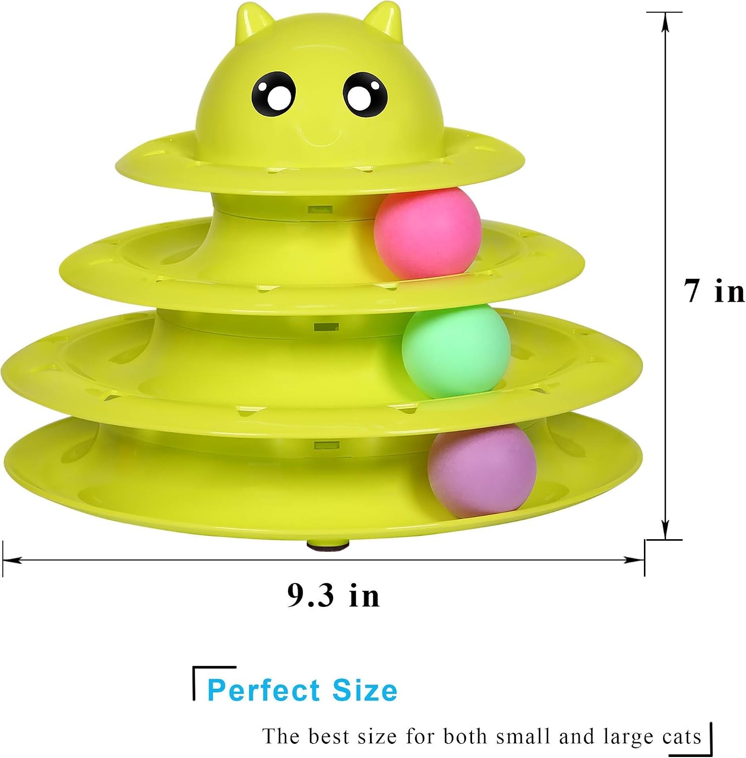 Cat Toy Roller 3-Level Turntable Cat Toys with Six Colorful Balls