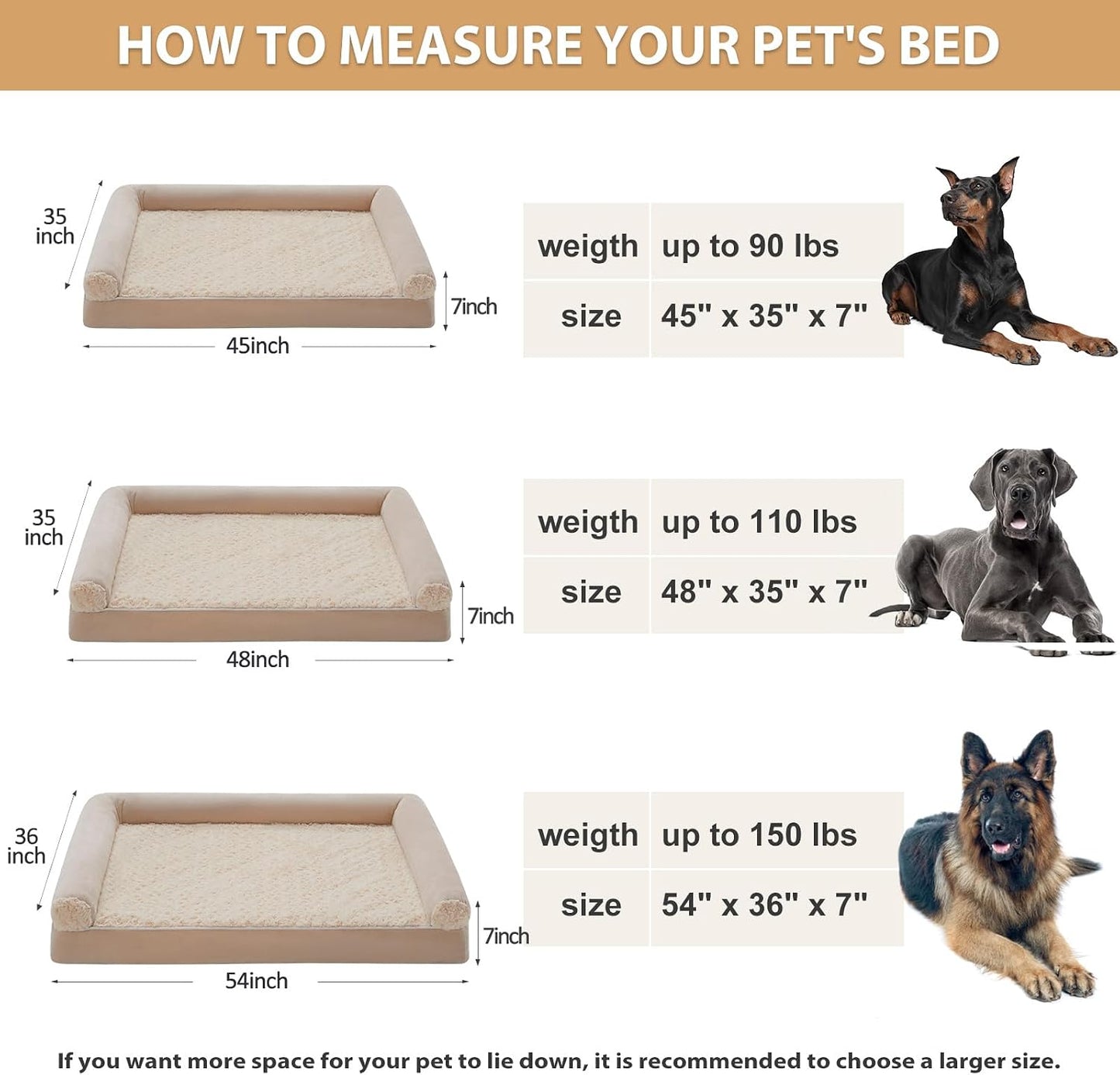 Orthopedic Washable XXL Dog Bed for Senior Dog Cozy Sleep