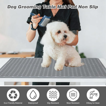 Dog Grooming Table Mat, Non-Slip Silicone Pad, 28 X 19.7 in Grey