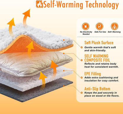 Self Warming Cat Bed, 2.0 Upgraded Thermal Mat for Indoor Cats, 15 X 19 In