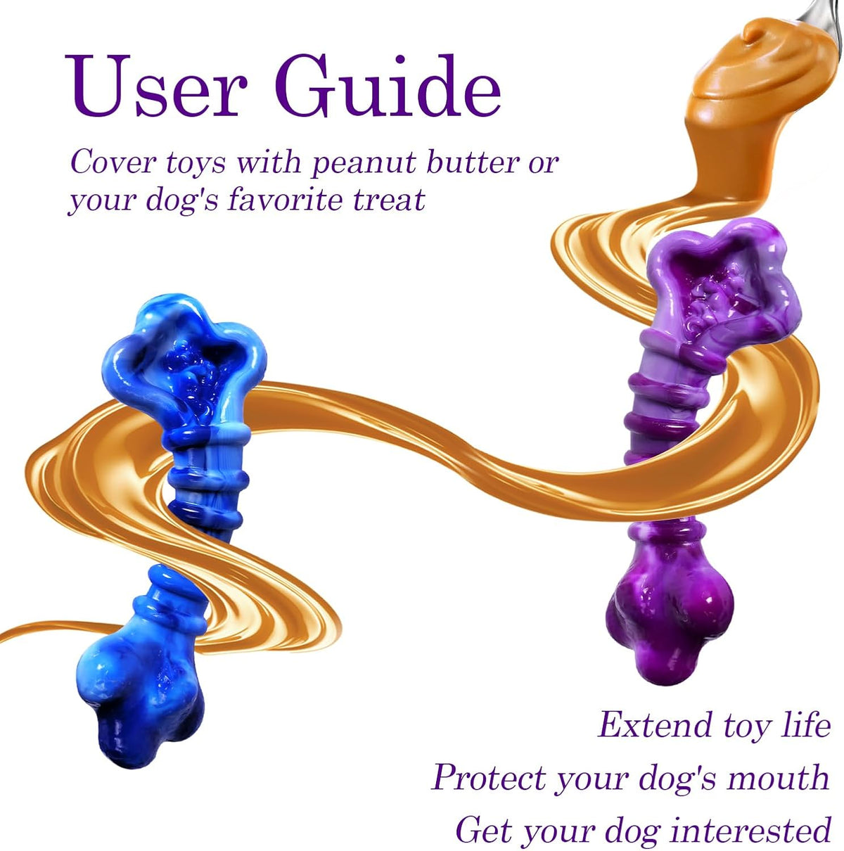 2-Pack Indestructible Dog Chew Toys for 25-75Lbs Aggressive Chewers