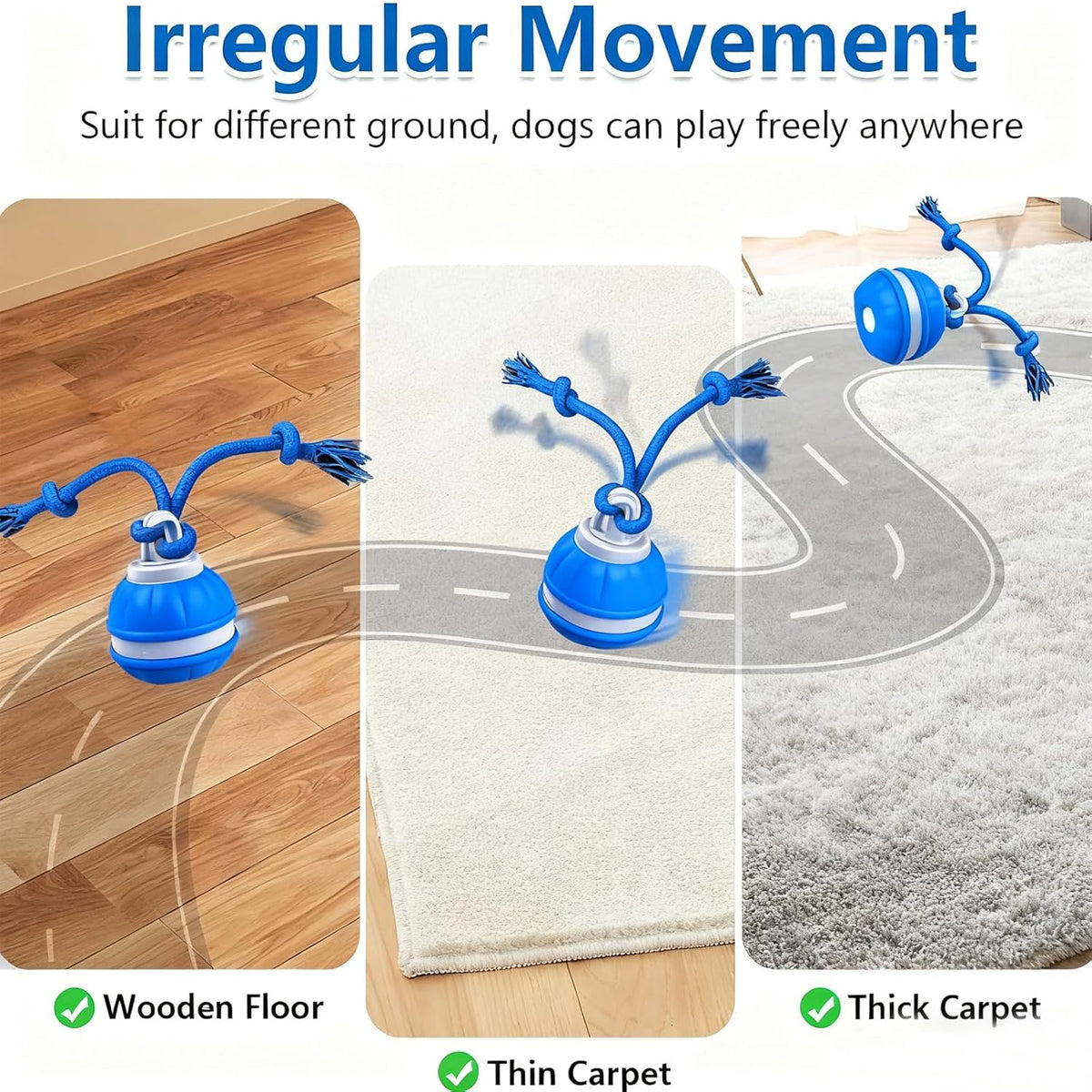 P06 Smart Interactive Dog Toys Dog Balls with Rope for Small Medium Dogs