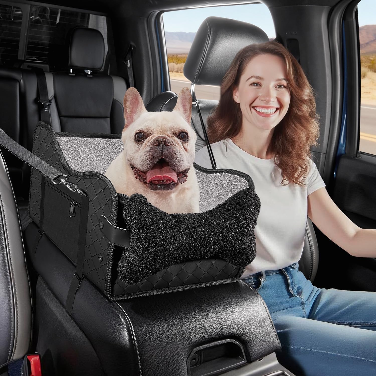 Center Console Dog Car Seat for Small Dogs,Fit for Full Size Truck