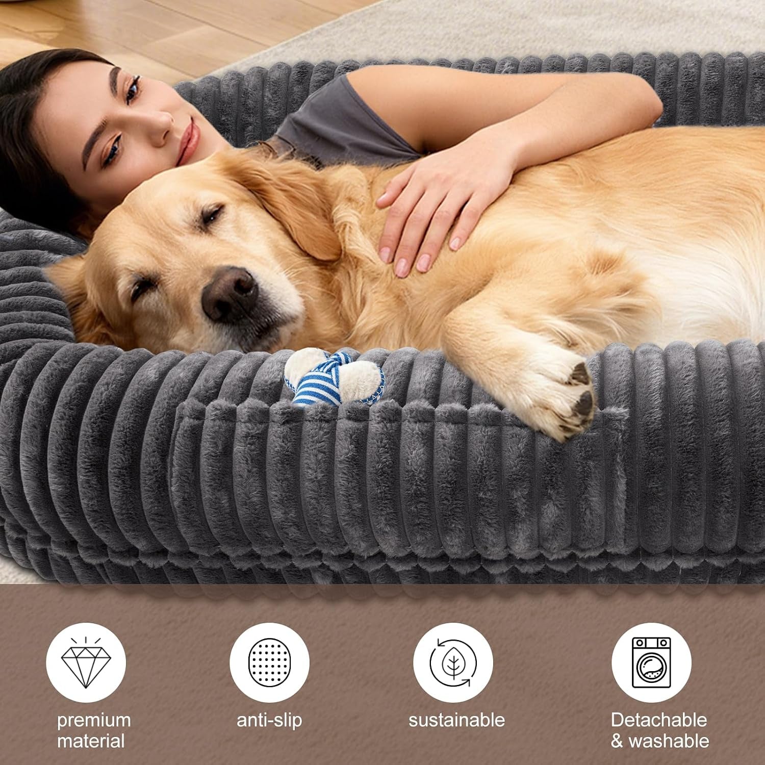 Human Dog Bed for Adult,Large Human Size Dog Bed 70"X38"X10"