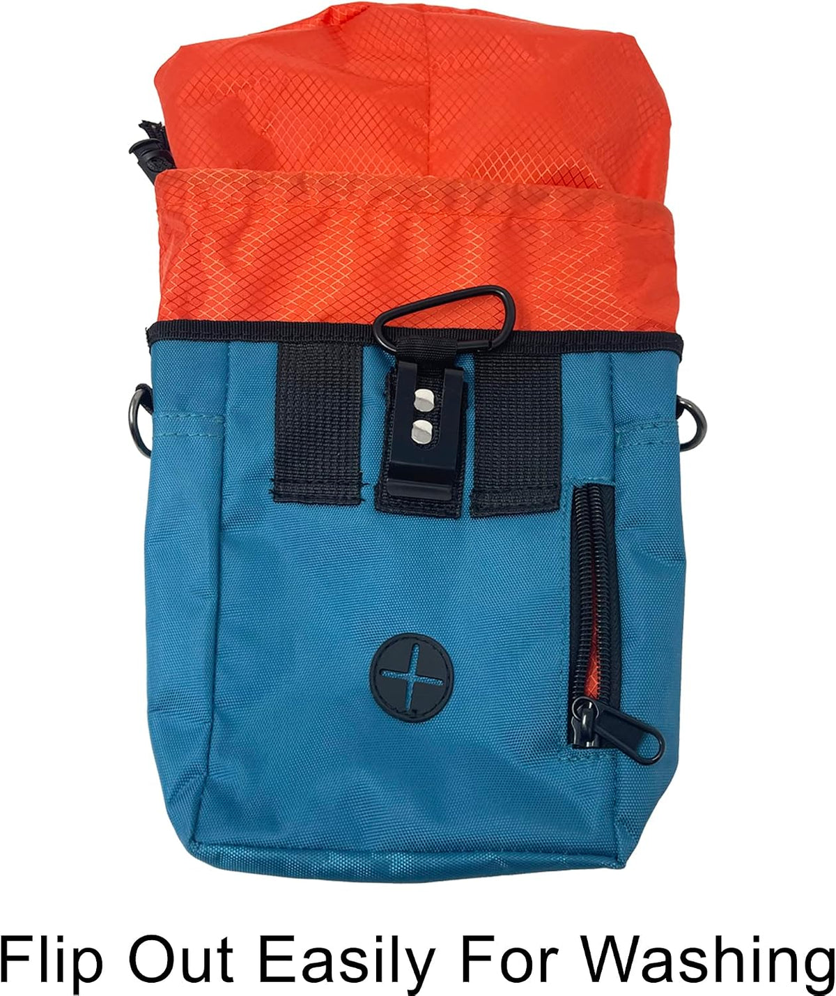 Dog Training Pouch with Training Clicker and Water Bowl - 5 Ways to Wear - Carry Toys, Treats for Positive Reinforcement - Built-In Poop Bag Dispenser (Teal)