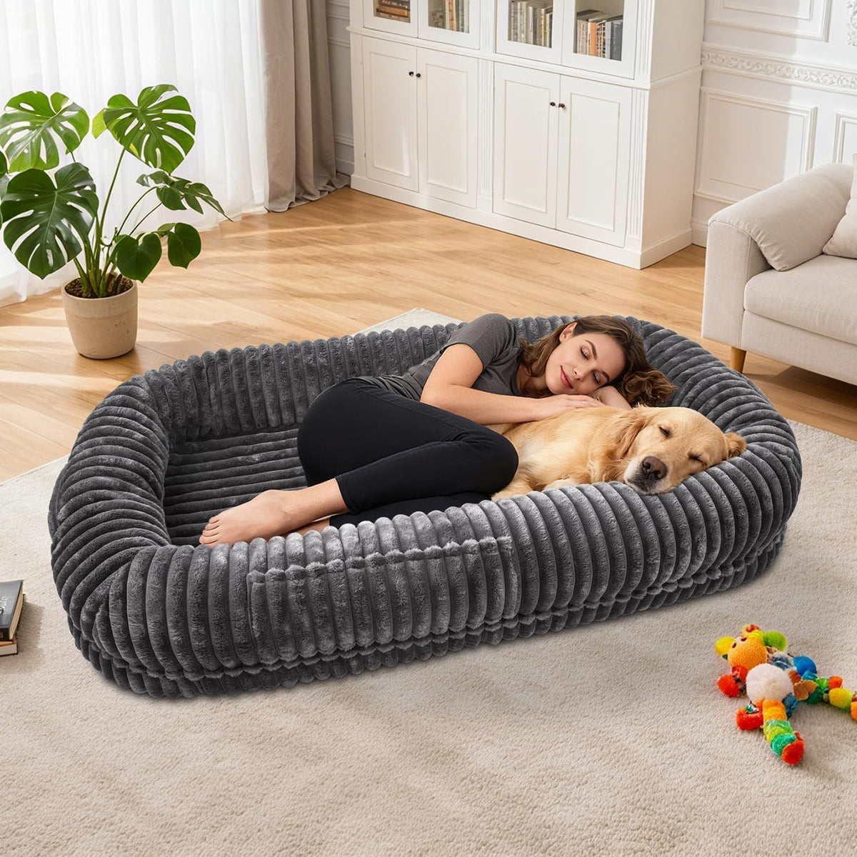 Human Dog Bed for Adult,Large Human Size Dog Bed 70"X38"X10"