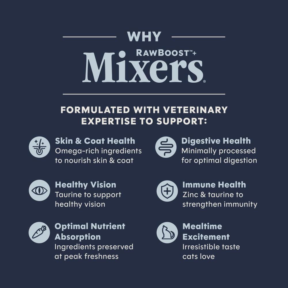 Freeze Dried Mixers, Cat Food Toppers, Skin & Coat, 5.5 Oz