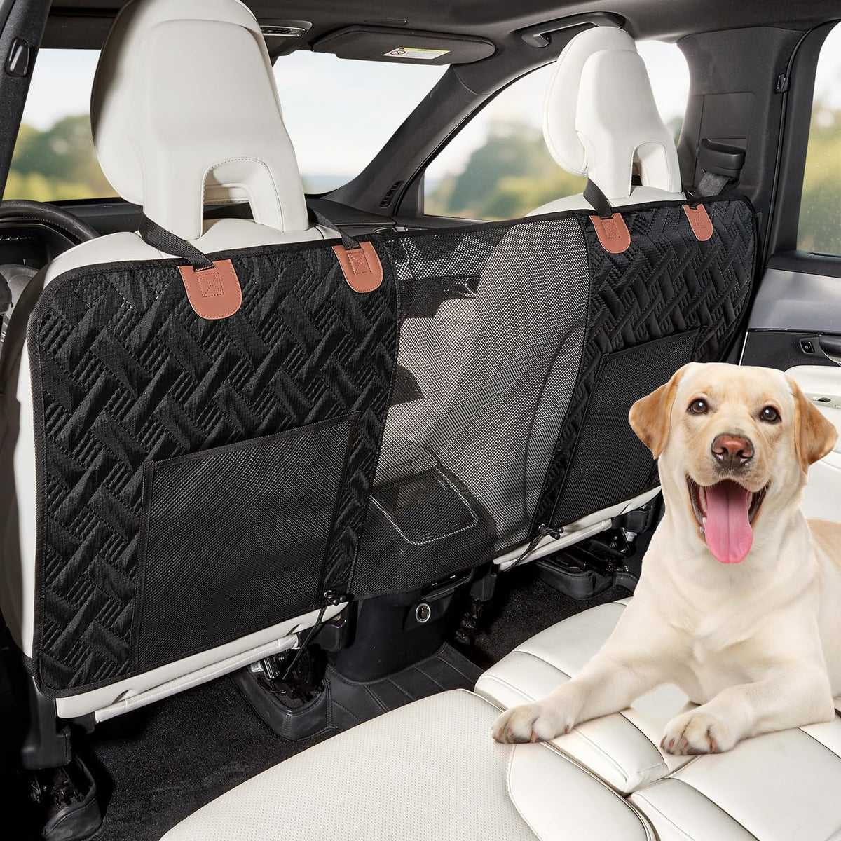 Dog Car Barrier,Car Divider Net for Dogs,Pet Barrier with Organizer