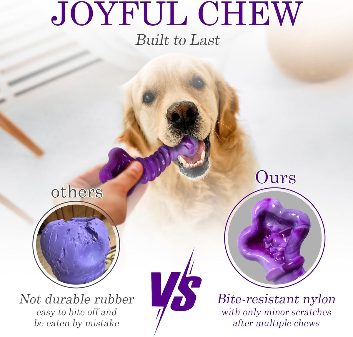 2-Pack Indestructible Dog Chew Toys for 25-75Lbs Aggressive Chewers
