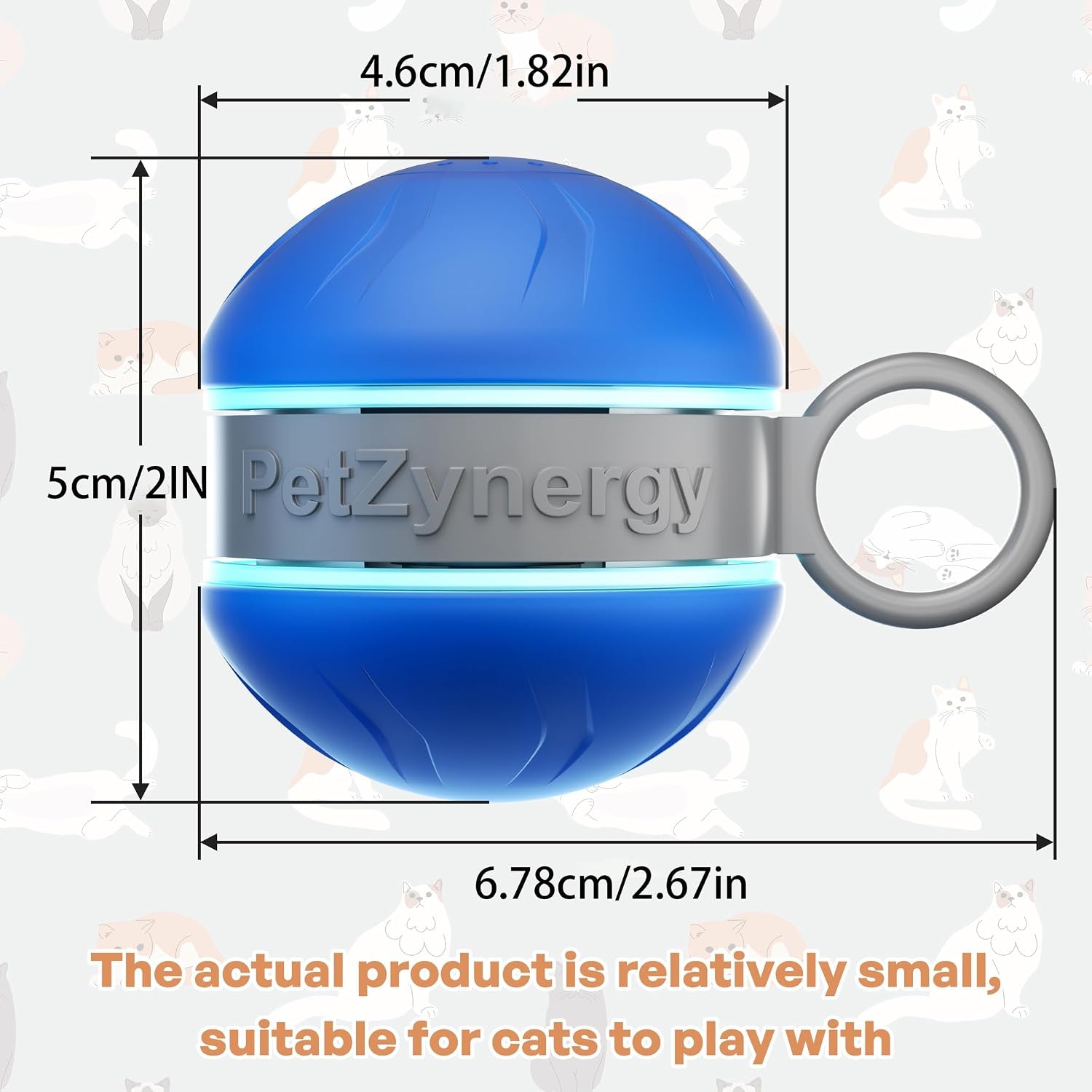 Speedy 2.0 Tail Interactive Cat Toys for Bored Indoor Adult Cats,Rechargeable Automatic Cat Toy Balls Self Moving Chirping,Electric Cat Ball Toy for Smart Kitten Enrichment Exercise Essentials(Blue)