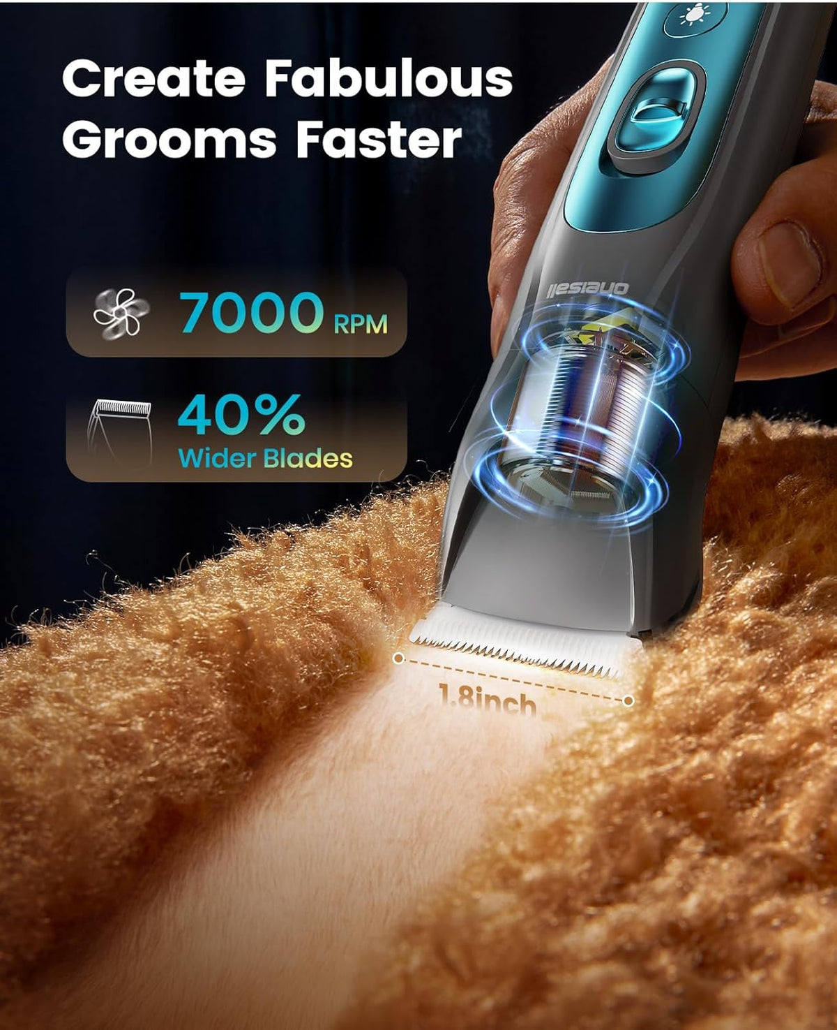 Professional 4-In-1 Dog Grooming Kit with LED Light