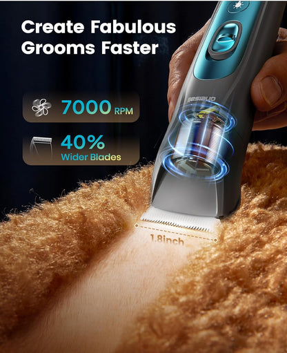 Professional 4-In-1 Dog Grooming Kit with LED Light