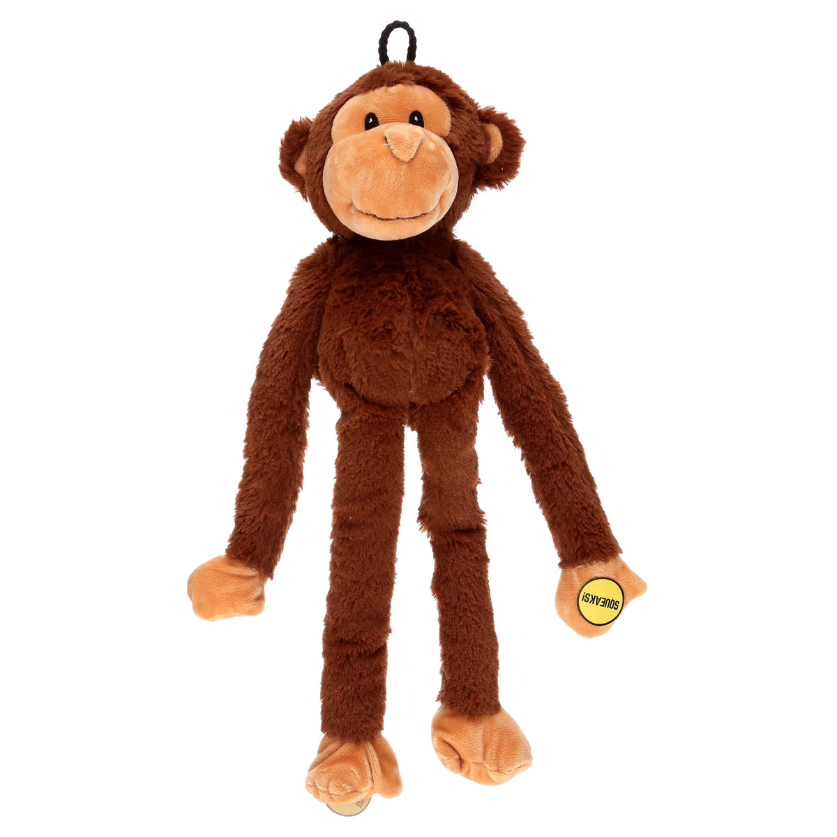 Swingin' Safari Plush Monkey Dog Toy with Squeakers, 19 Inches