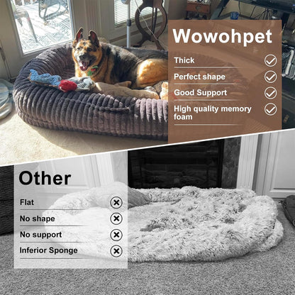 Human Dog Bed for Adult,Large Human Size Dog Bed 70"X38"X10"