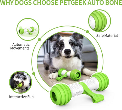 Interactive Dog Toys, Motion Activated Electronic Dog Toy Interactive Dog Bone Toys for Medium Large Dogs, USB Rechargeable Automatic Dog Toy for Boredom and Stimulating (Green)