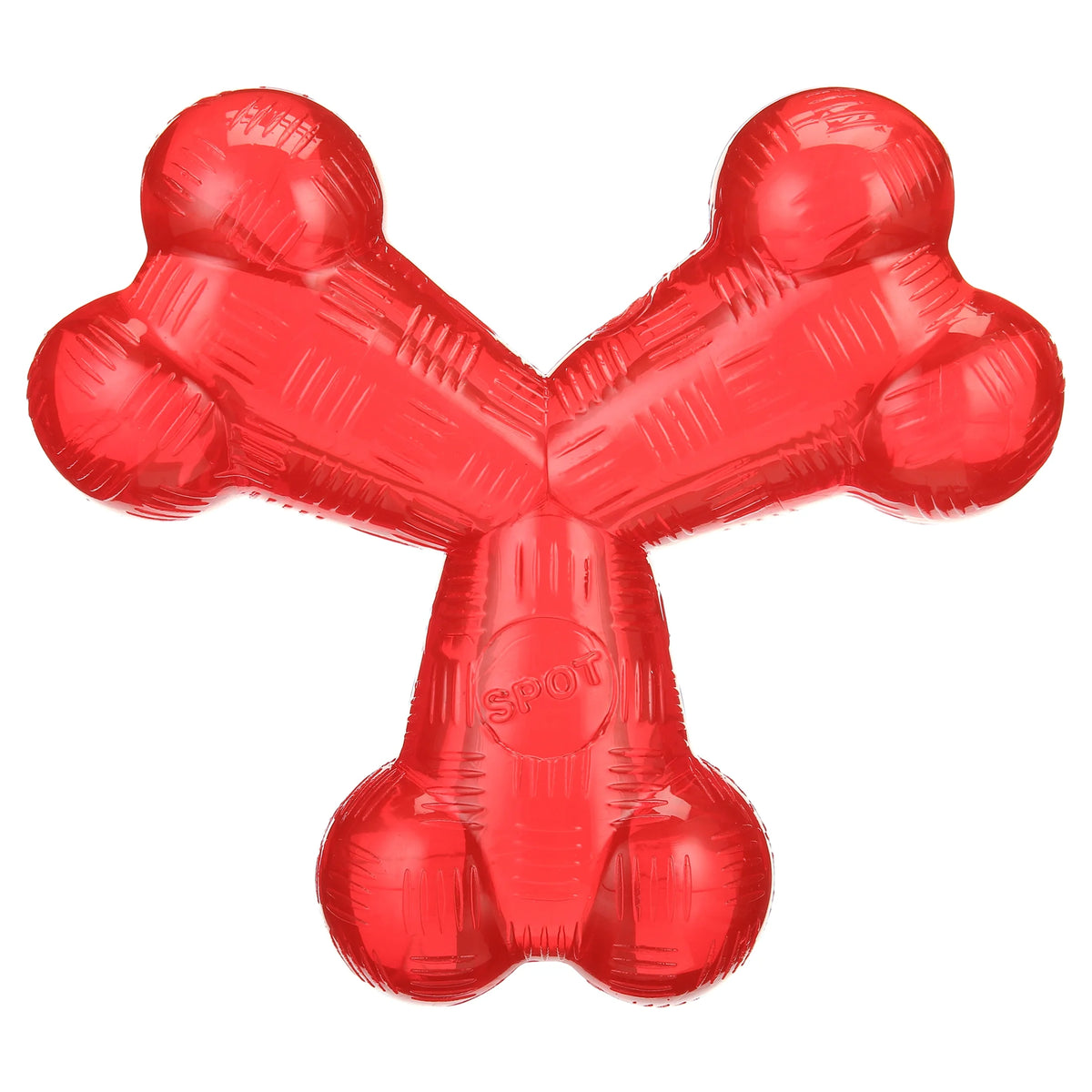 Play Strong Trident Bone Rubber Dog Toy, Y Shape, Long Lasting Dog Chew for Aggressive Chewers, Hollow Center to Hide Treats, 6"