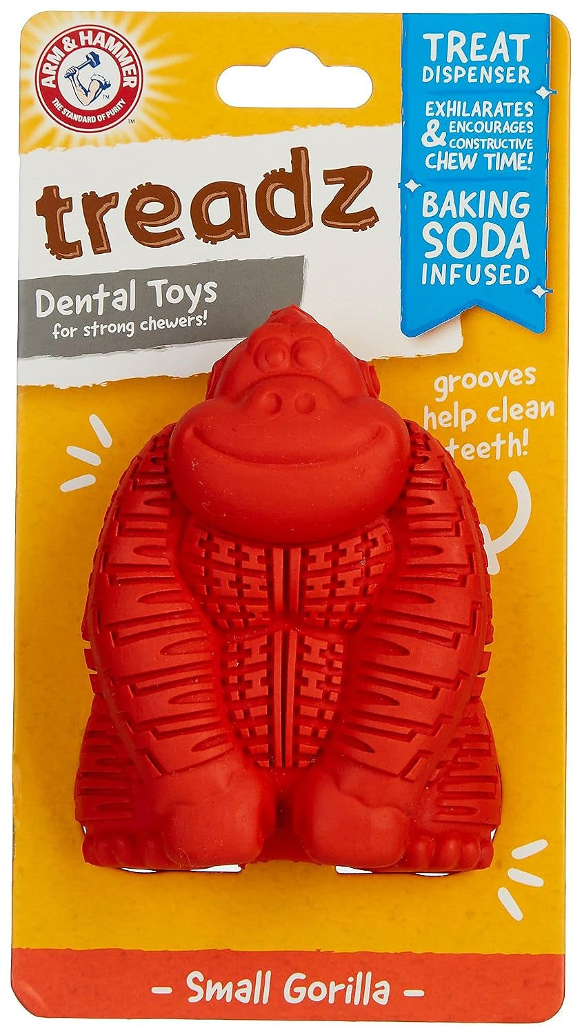 Super Treadz Mini Gorilla Dental Chew Toy, Small, 3.5 Inch