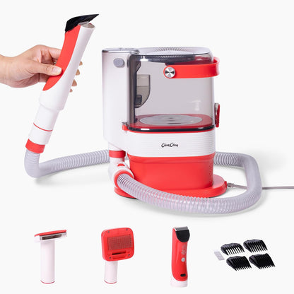Dog Vacuum for Shedding Grooming – Dog Grooming Kit with Dog Brush Vacuum Attachment, Pet Hair Clipper with Guards, Large-Capacity Bin