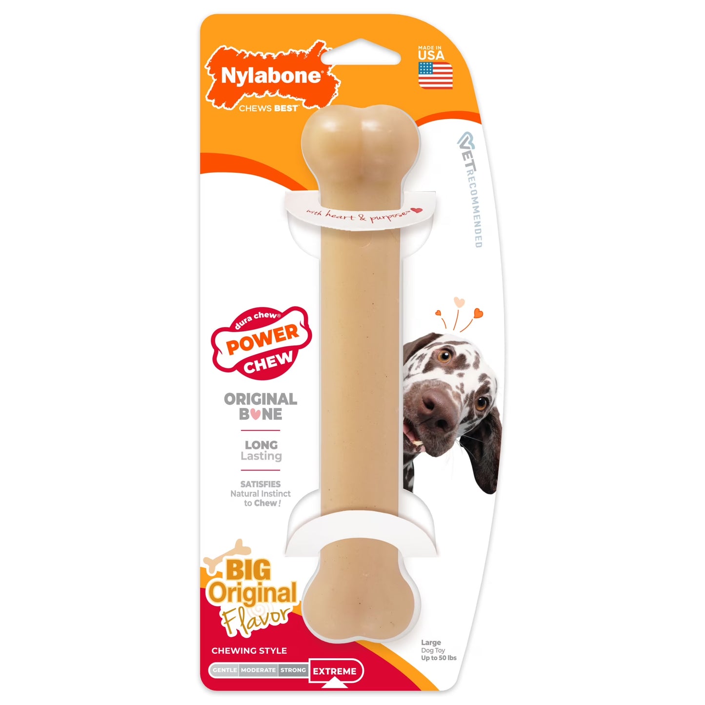 Power Chew Original Bone Dog Toy, Dog Chew Toy, Original Flavor, Large, 1 Count