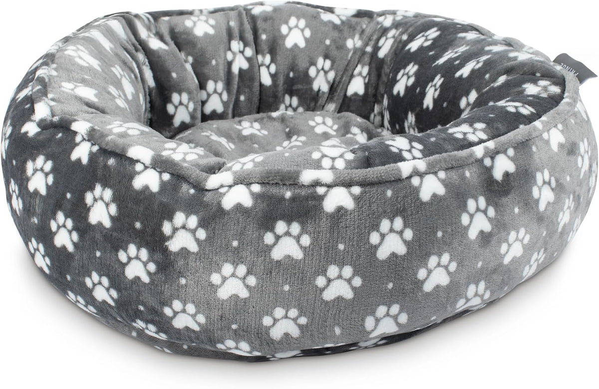 Studio Paw Dot Charcoal Small Circle Microplush Pet Bed 18" - Poly Filled - Machine Washable