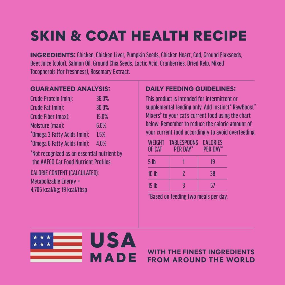 Freeze Dried Mixers, Cat Food Toppers, Skin & Coat, 5.5 Oz