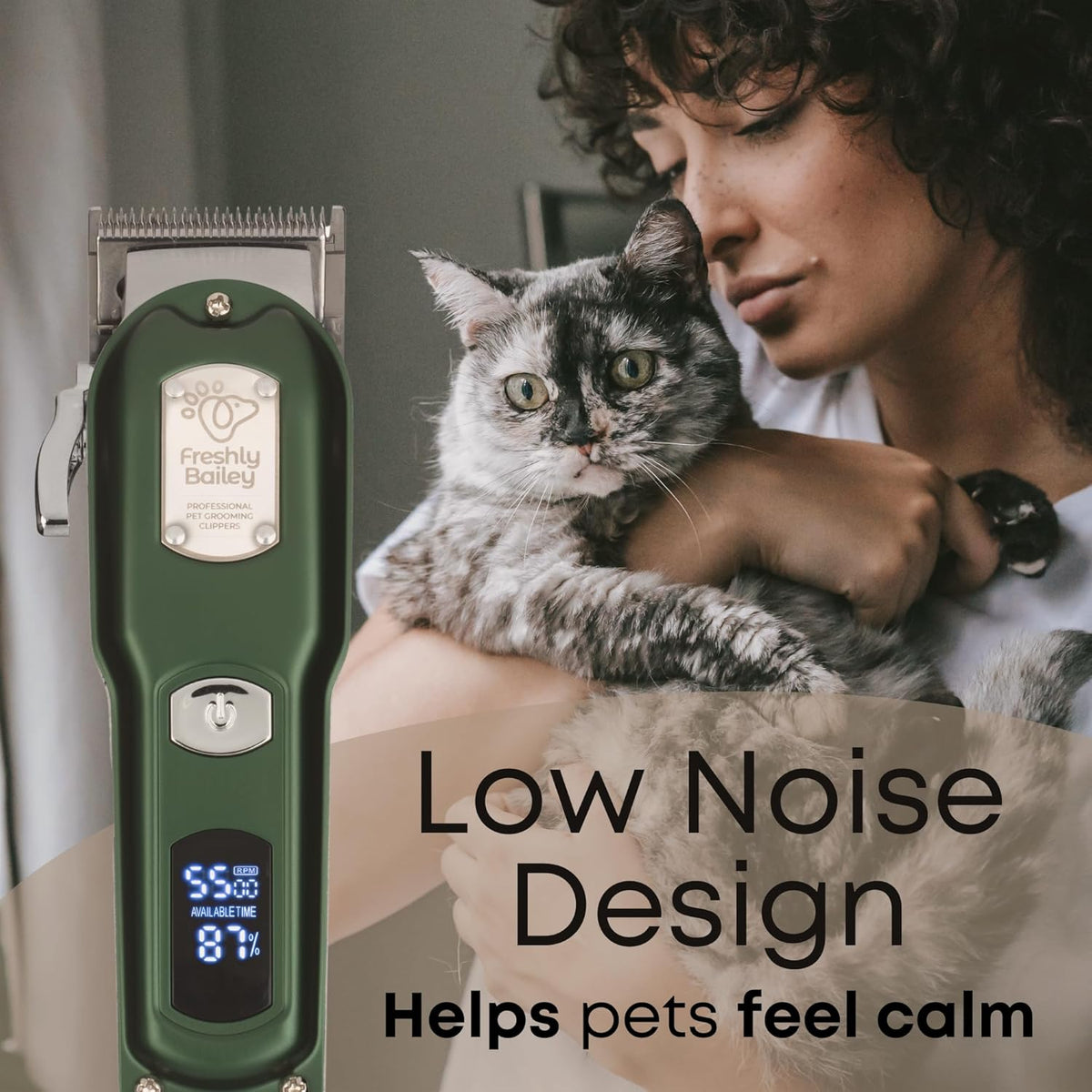 Cat Clippers for Matted Hair - Low Noise Trimmer for Long Hair Cats
