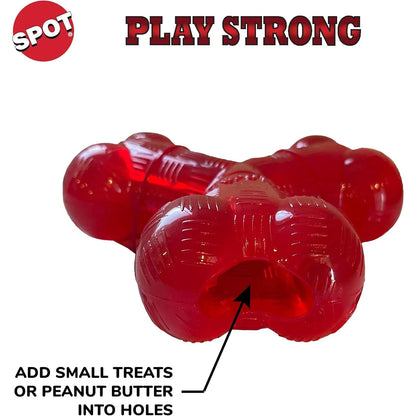 Play Strong Trident Bone Rubber Dog Toy, Y Shape, Long Lasting Dog Chew for Aggressive Chewers, Hollow Center to Hide Treats, 6"