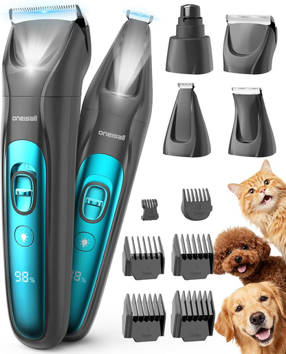 Professional 4-In-1 Dog Grooming Kit with LED Light