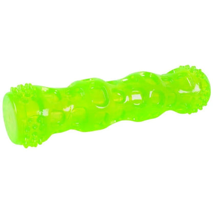 Dura-Squeaks Durable Non-Toxic TPR Bouncing Super Squeaky Dog Toy, Stick, Green