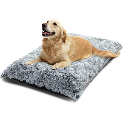 Large Dog Bed Washable Dog Mats Anti-Slip Bottom Beige Large 51"X35" Pet Beds for Large Dogs