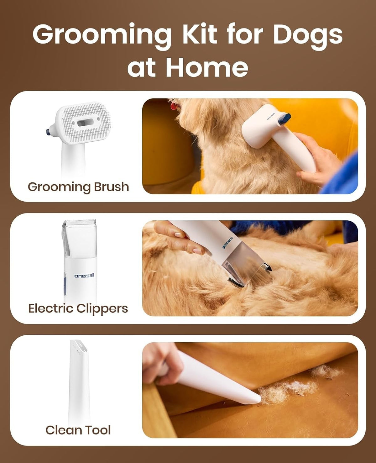Dog Grooming Vacuum - 15000Pa Suction, Captures 99% Pet Hair to Reduce Sheddi...