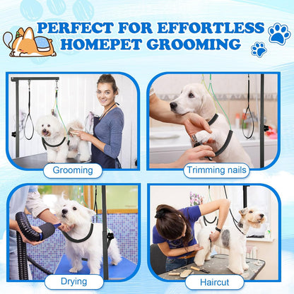 Dog Grooming Table Arm with Clamp 32In, Pet Dog Grooming Table for Small Dogs at Home Foldable, Cat Dog Grooming Harness Stand Holder Portable for Trimming Nails, Drying, Haircut
